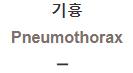  기흉 [Pneumothorax]