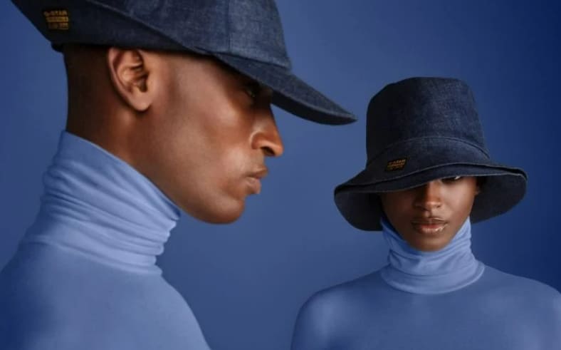  스티븐 존스의 모자 쓴 사람들 Stephen Jones and G-Star Raw collaborate to create couture denim hats