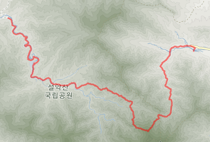 설악산-국립공원-대청봉백담코스-지도