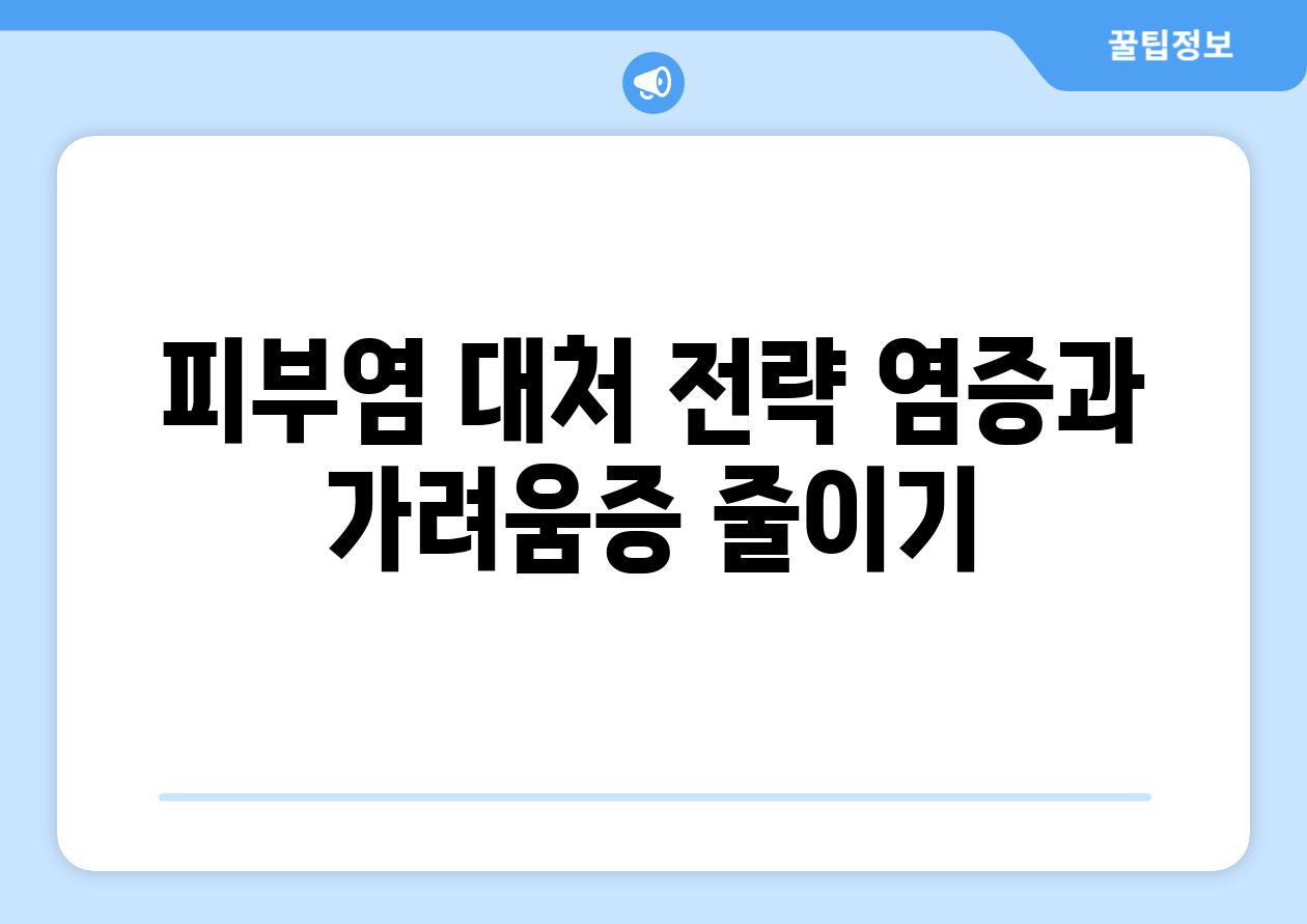 피부염 대처 전략 염증과 가려움증 줄이기