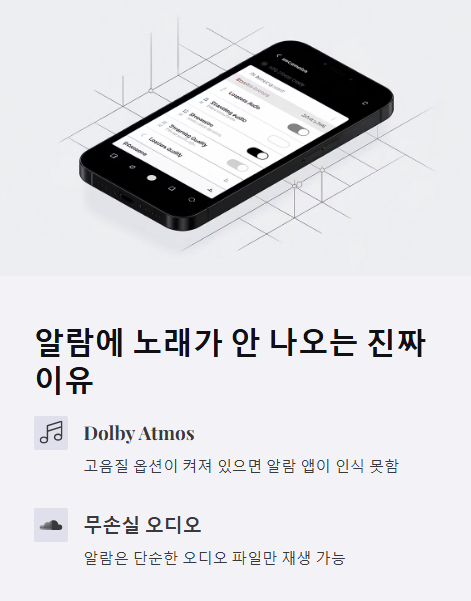 알람에 노래가 안 나오는 진짜 이유