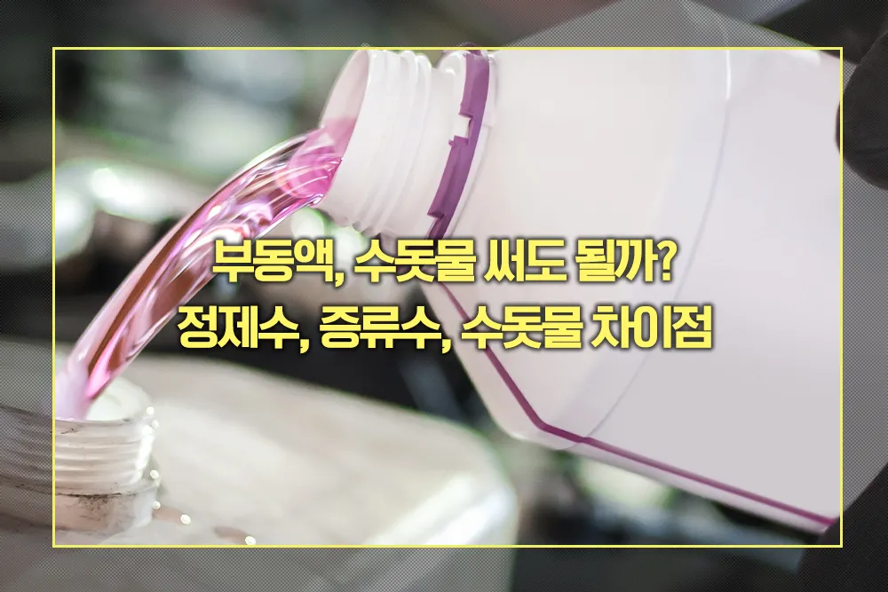 부동액 정제수, 증류수, 수돗물 차이점
