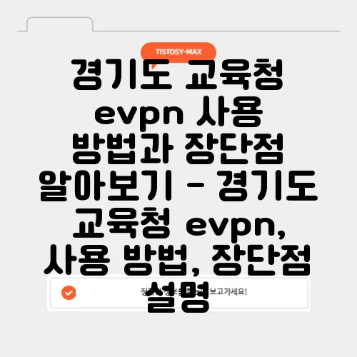 경기도 교육청 evpn 사용 방법과 장단점 알아보기 - 경기도 교육청 evpn, 사용 방법, 장단점 설명