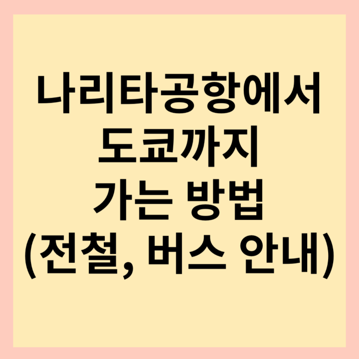  나리타 공항에서 도쿄까지 가는 방법 쉽게 설명해드릴게요.