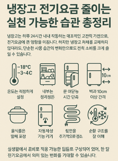 냉장고 전기요금 줄이는 실천 가능한 습관