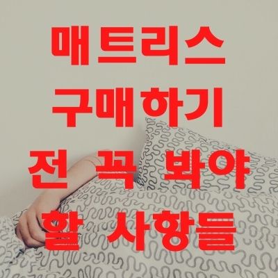  매트리스 어떤것이 좋은 것일까?