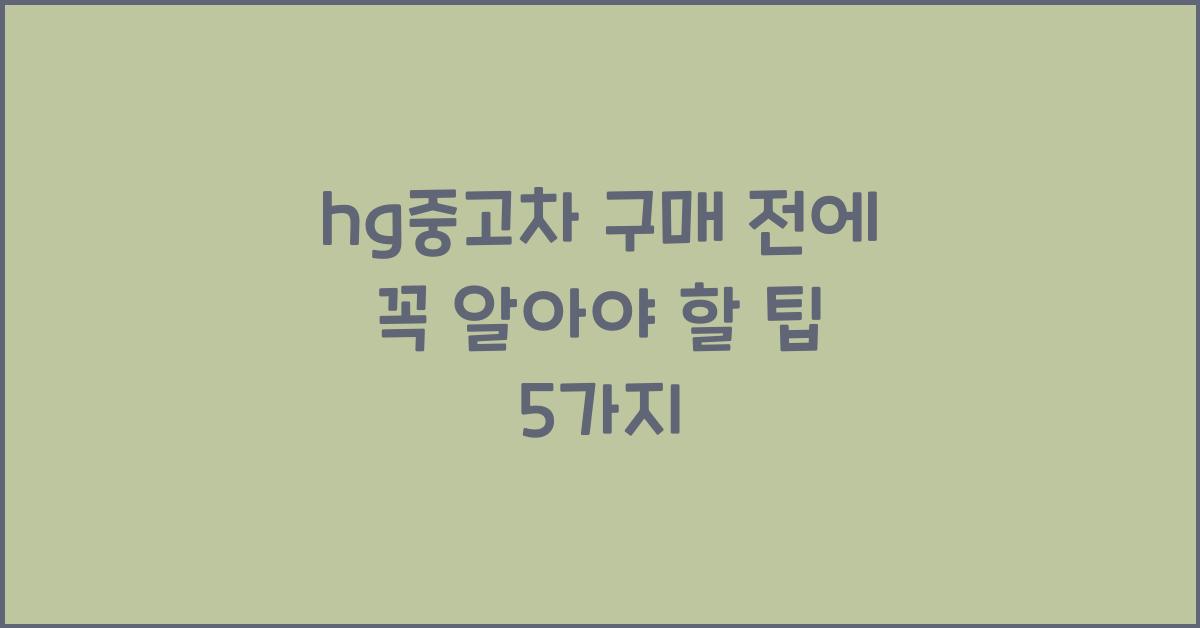 hg중고차