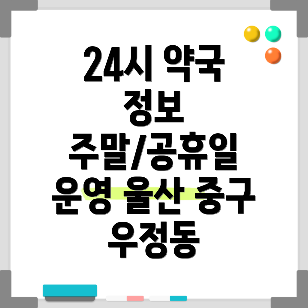 울산 중구 우정동 24시 약국