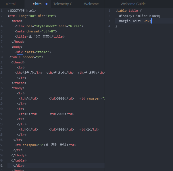 align 속성이 적용되지 않은 html 편집기