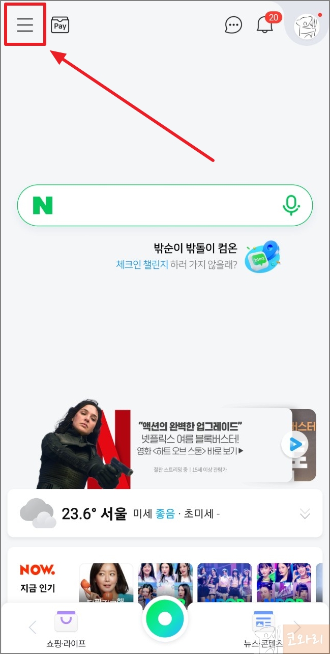 네이버앱 설정