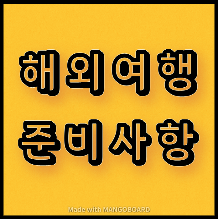  해외여행 준비사항 및 주의사항