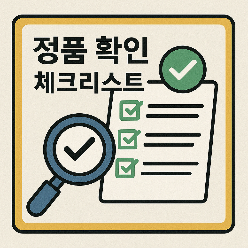정품 체크리스트 관련 이미지