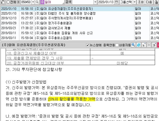  주식차트분석 - 일야 주가분석