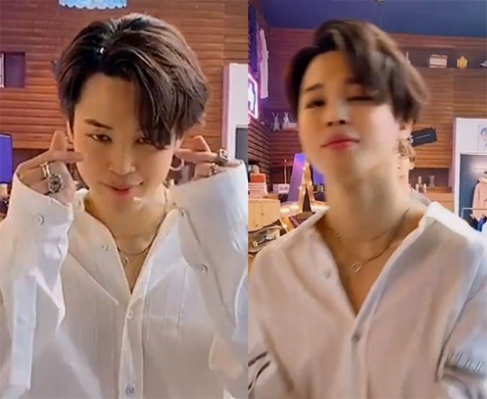  방탄소년단 지민, 방방콘 입장 중 '치명적 윙크'