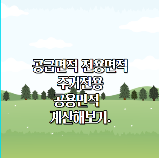  공급면적 전용면적 그리고 주거전용,공용 면적 수 계산해보기.
