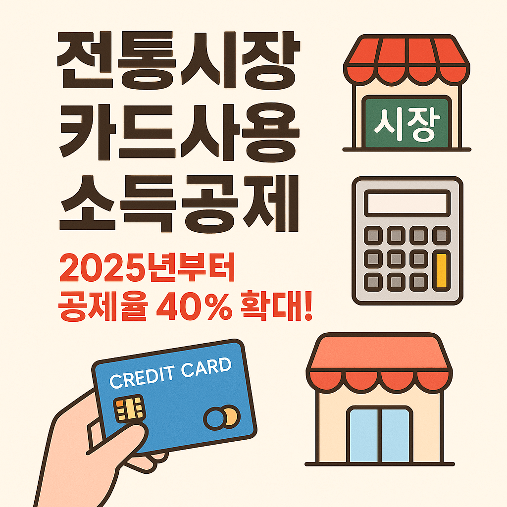 2025년 전통시장 신용카드 소득공제율 40% 확대