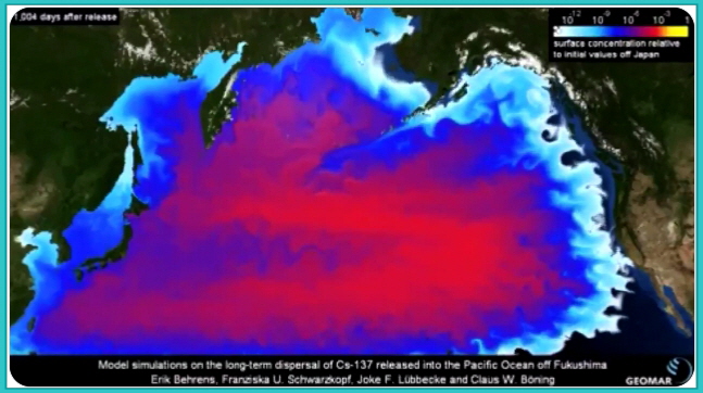 일본 후쿠시마 오염수 방출 시뮬레이션 이미지