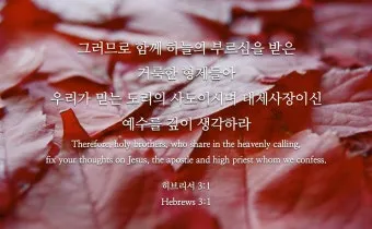 히브리서 1장 하나님의 아들 성경 묵상_22