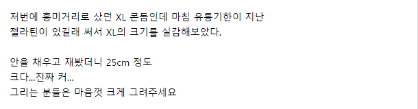  XL사이즈 쥬지 방어구 크기체감