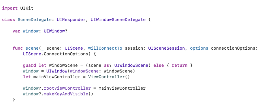 storyboard 없이 코드로만 뷰 구성하기