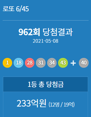 로또 963회 당첨 예상번호