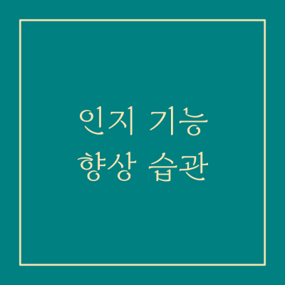 인지기능 향상 습관