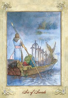 타로카드 검6 tarot six of swords