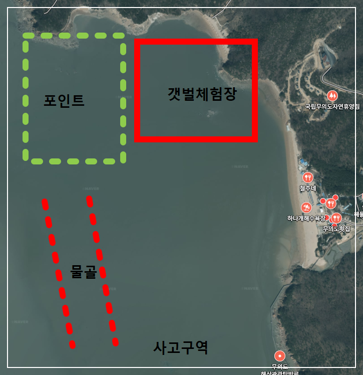 무의도 하나개해수욕장 해루질 포인트