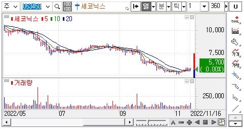 세코닉스-주가차트