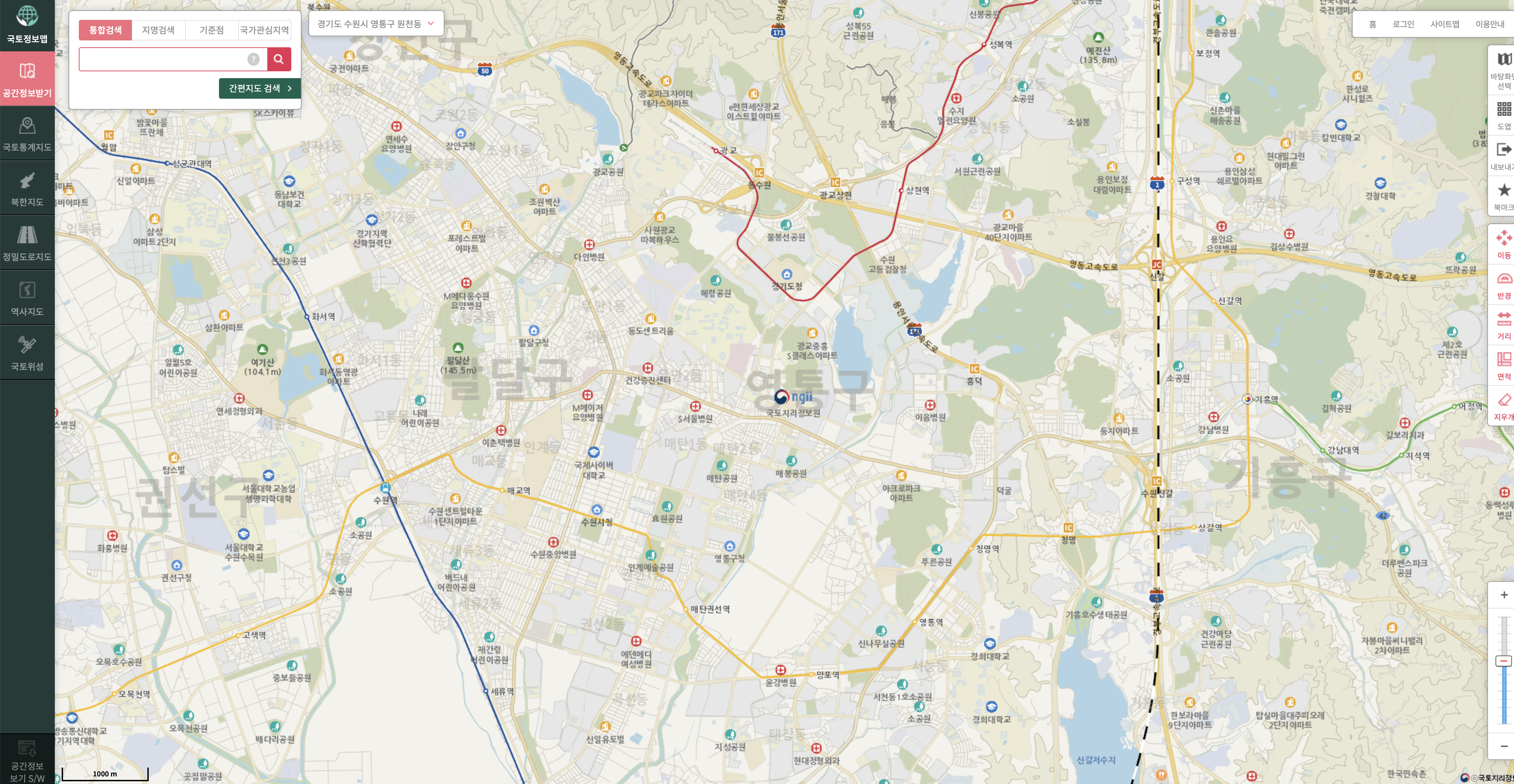 국토지리정보원 국토정보맵 디지털 영상지도 (map.ngii.go.kr)