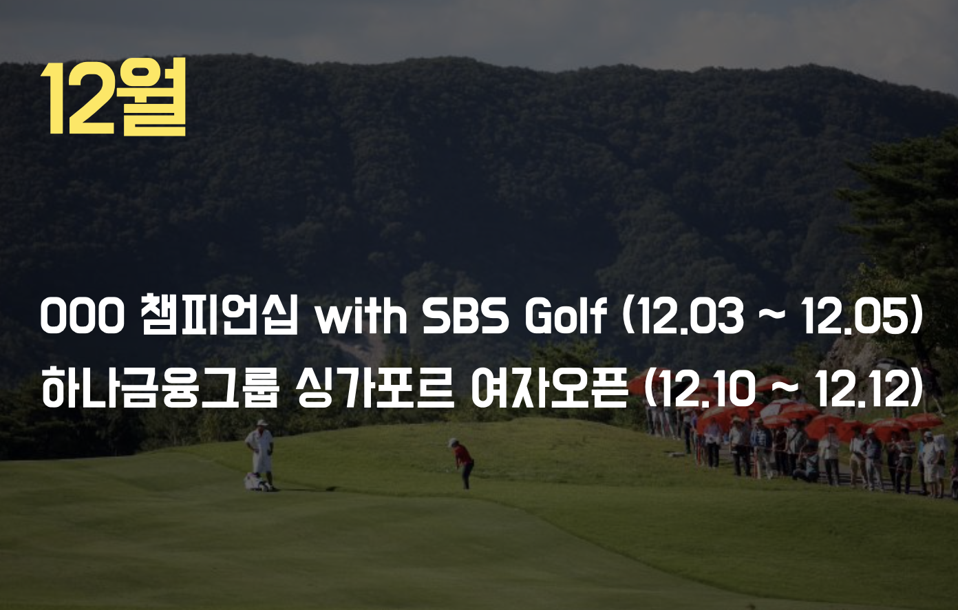 KLPGA 12월 대회일정표 이미지