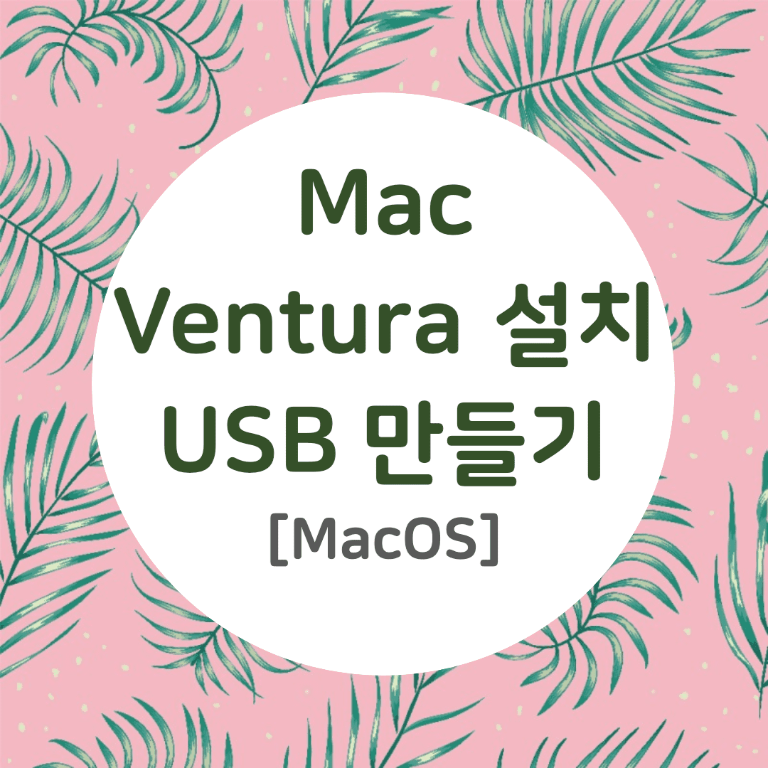  MacOS - Mac Ventura 설치 USB 만들기