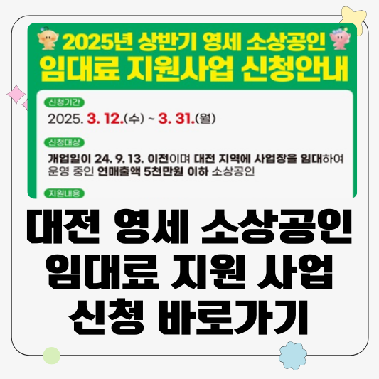 대전 소상공인 임대료 지원