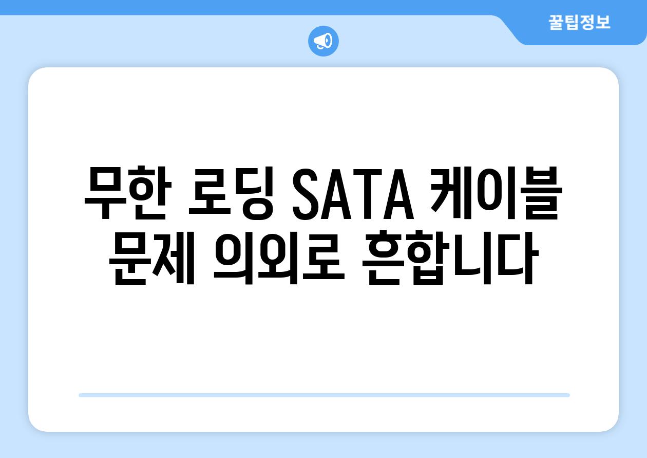 무한 로딩 SATA 케이블 문제 의외로 흔합니다