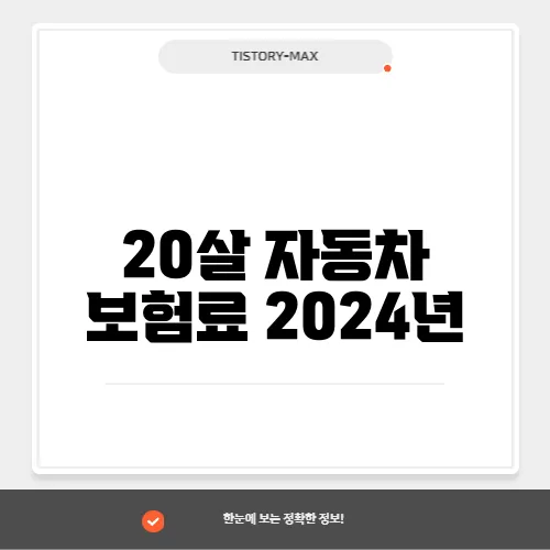 20살 자동차 보험료 2024년