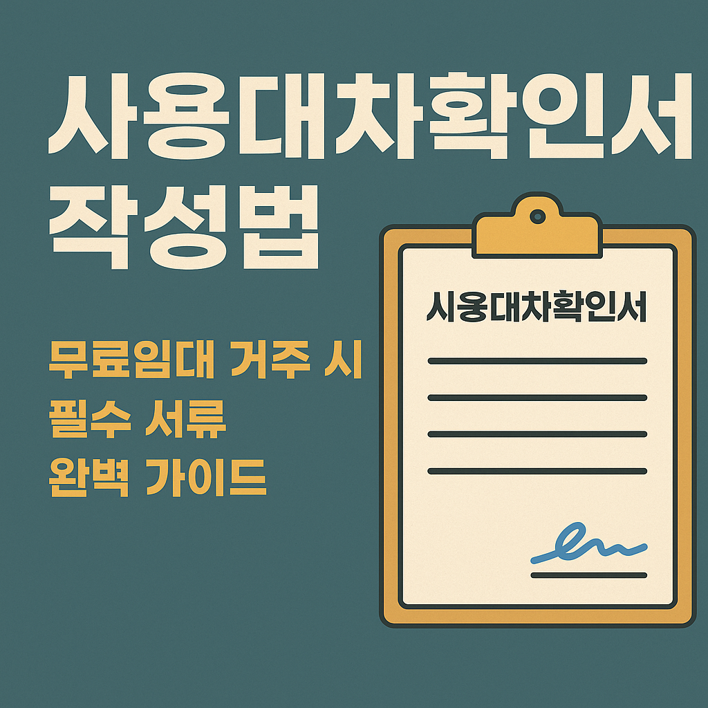 사용대차확인서 작성법: 무료임대 거주 시 필수 서류 완벽 가이드(이미지 챗지피티)