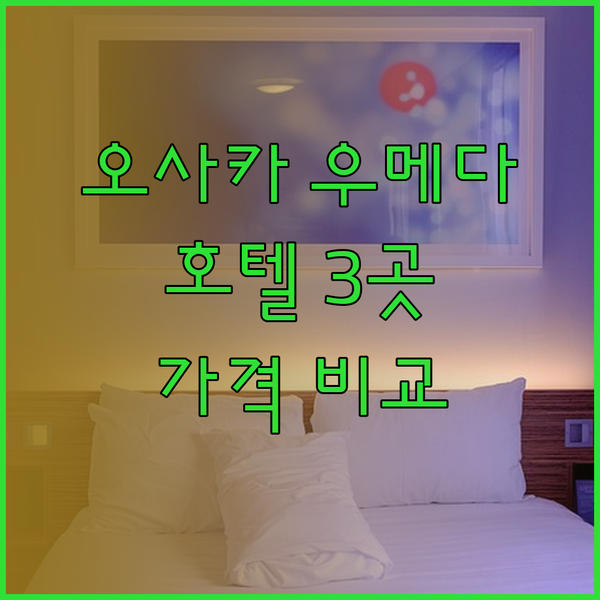 오사카 우메다 호텔 3곳 후기와 가격