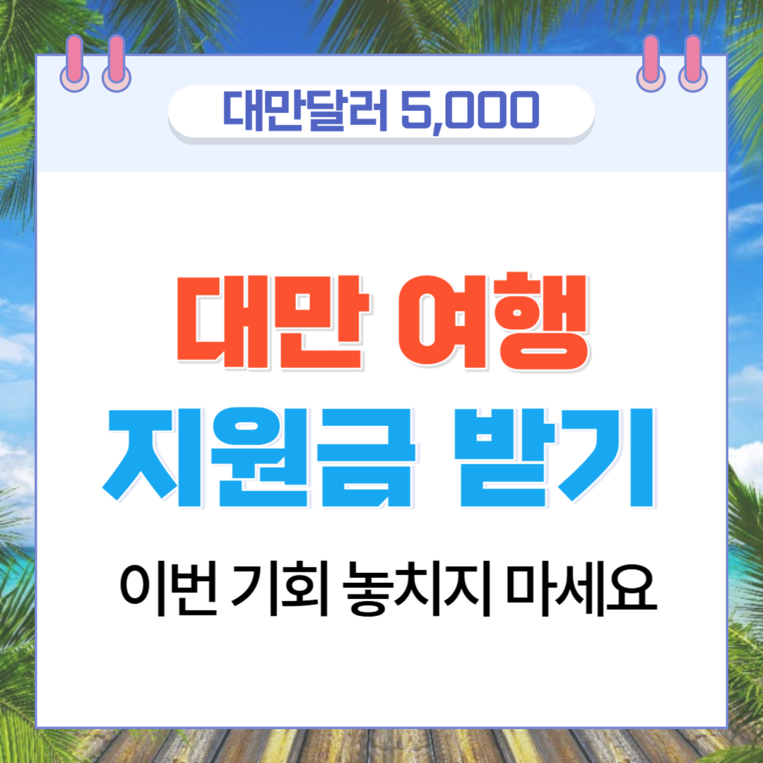  대만 여행 지원금 받고 개인 투어 하기