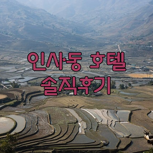 인사동 호텔 고민 끝! 내돈내산 리얼