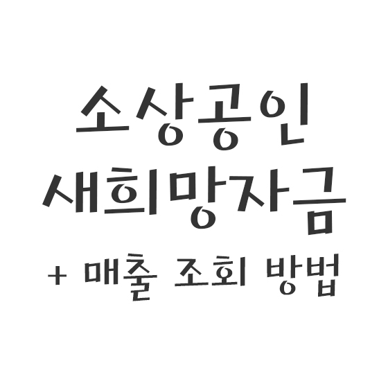  소상공인 새희망자금 (+매출 조회 방법)