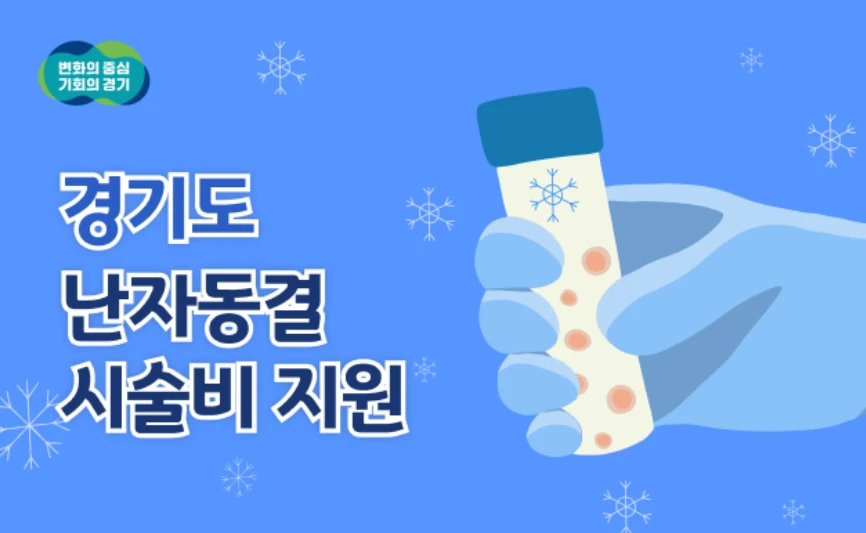 경기도 난자동결 시술비 지원 사업 지원 대상 및 신청 방법