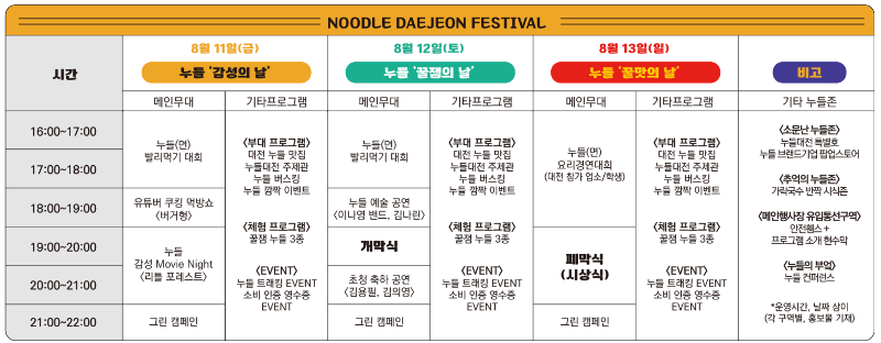 프로그램내용 및 시간