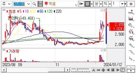 엑셈-주가차트