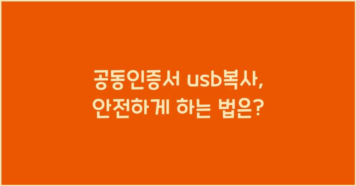 공동인증서 usb복사