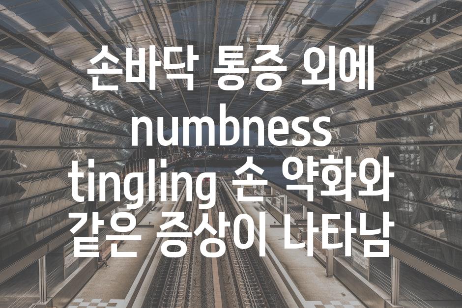 손바닥 통증 외에 numbness tingling 손 약화와 같은 증상이 나타남