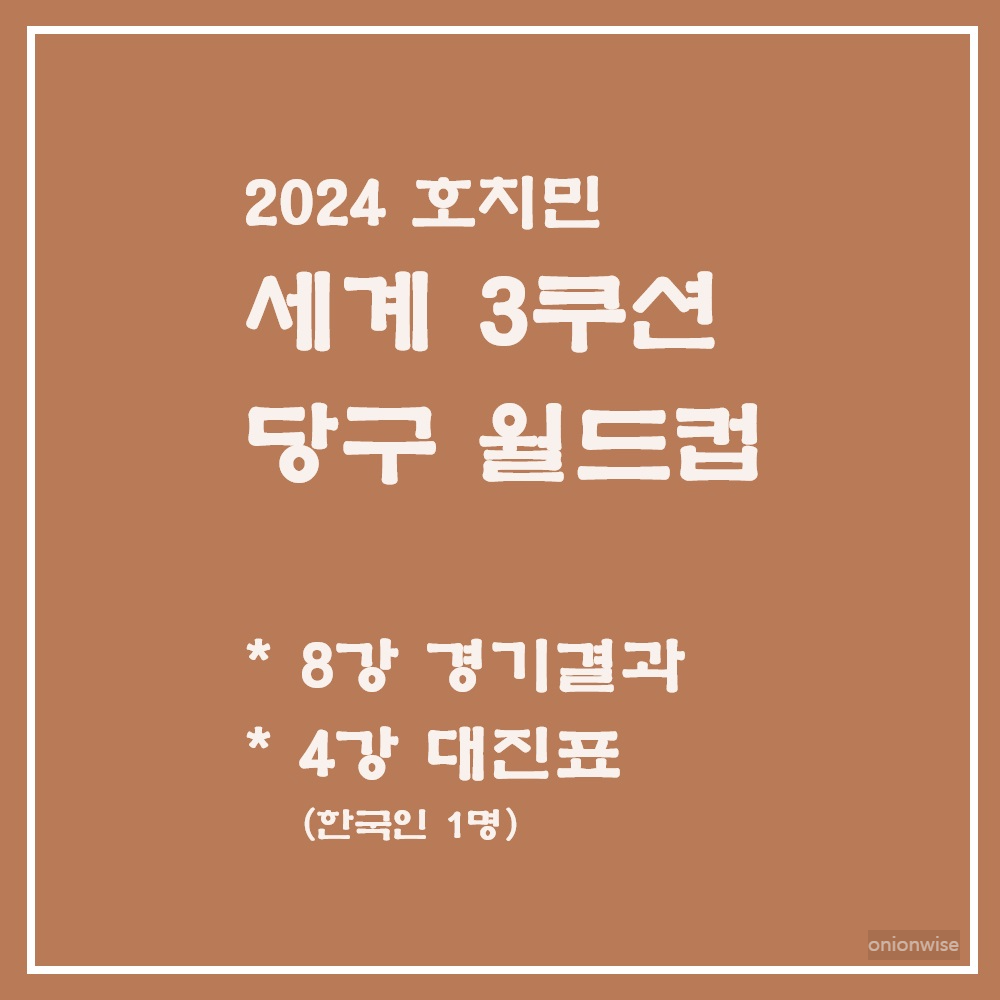 2024 호치민 3쿠션 당구 월드컵 8강 경기결과, 4강 준결승 진출자