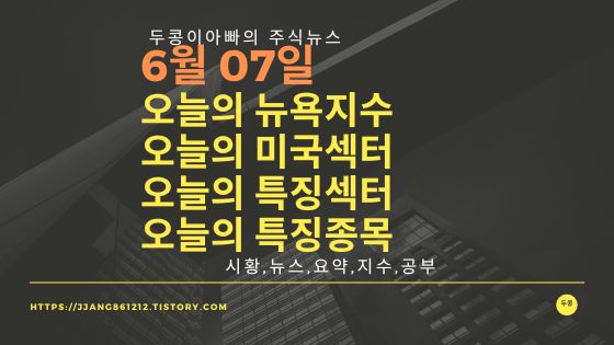  [22년 06월 07일]다우지수와 세계증시와 특징종목