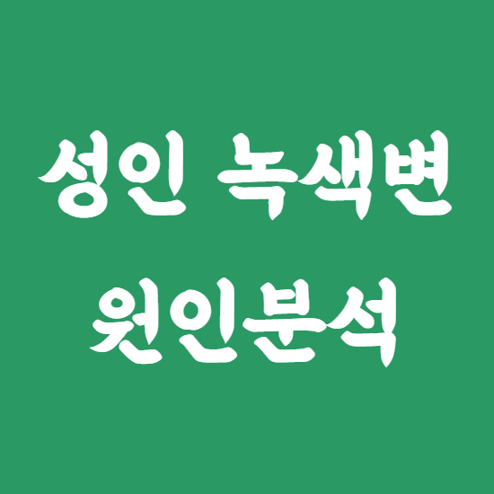  성인 녹색변 설사 원인