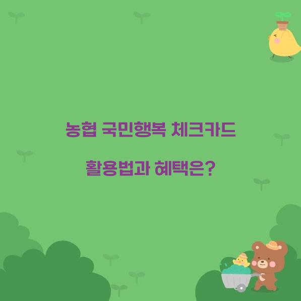 농협 국민행복 체크카드