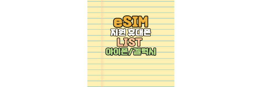 ESIM 지원 휴대폰 리스트 아이폰 갤럭시